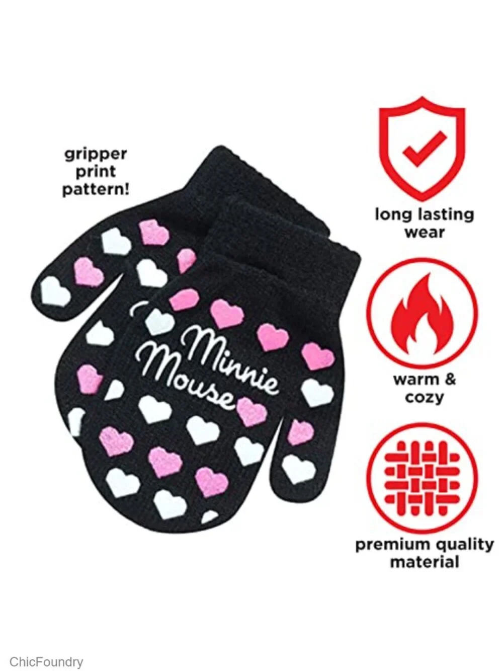 Kids knit hat and mittens set with pom pom bow